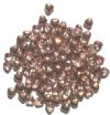 100 6mm Half Coat Copper Glass Heart Beads
